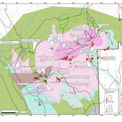 Rabbit North Historic drilling and Rock Sample Compilation with Surface Geology